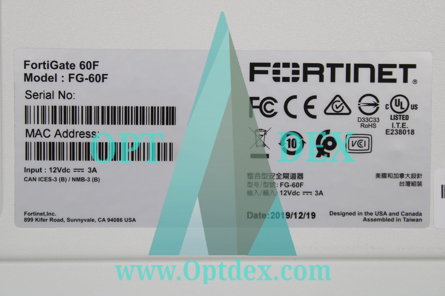 Fortinet FortiGate - FG-60F - Factory rest