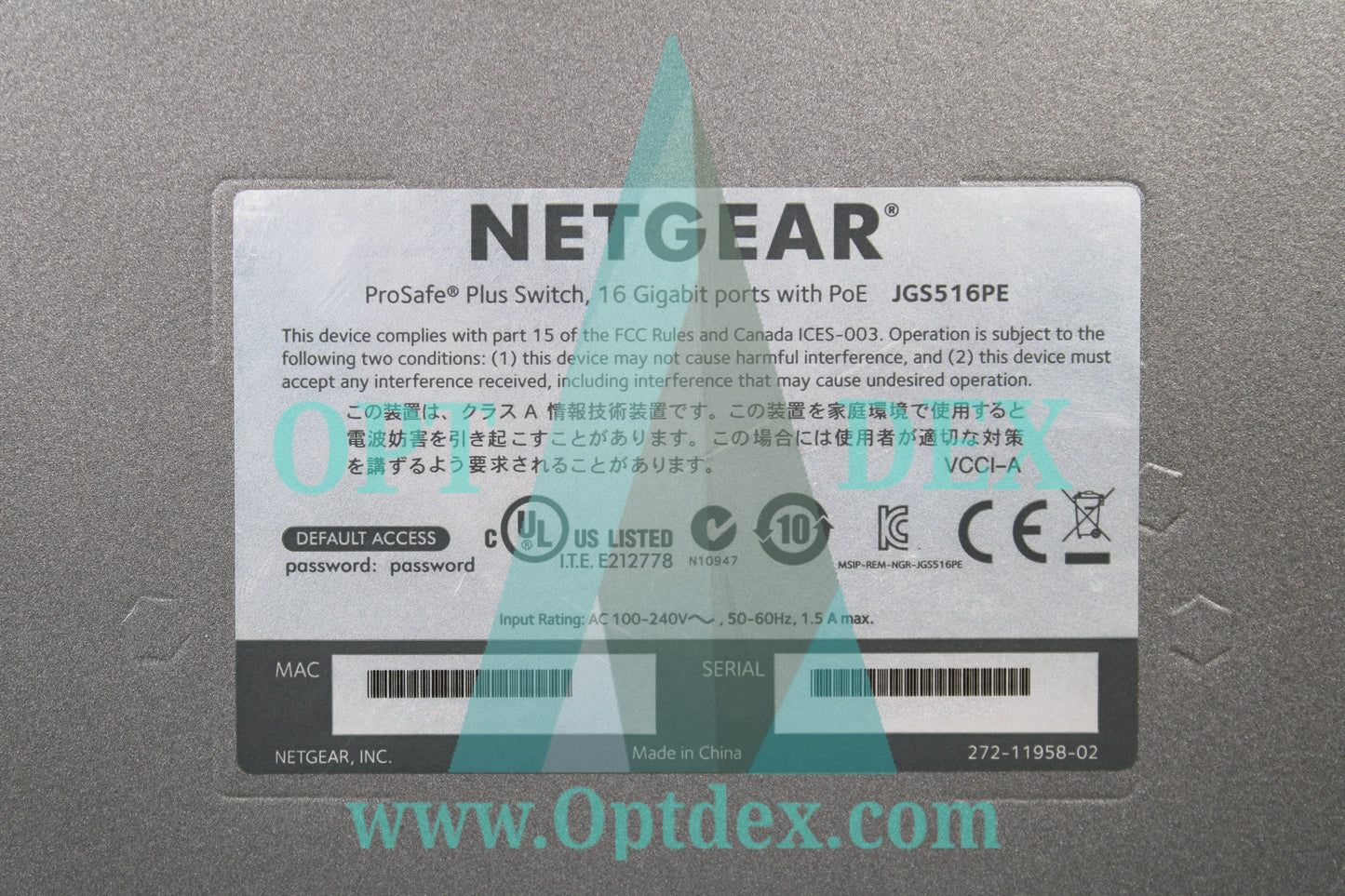 NETGEAR ProSafe Plus 16 Port Gigabit Ethernet POE Switch - JGS516PE