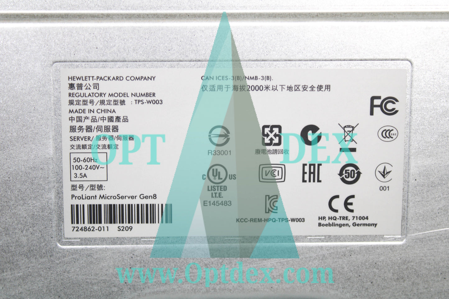 HP ProLiant MicroServer Gen8-G1610T 2.3GHz, 4GB RAM, 4-Bay Server - TPS-W003