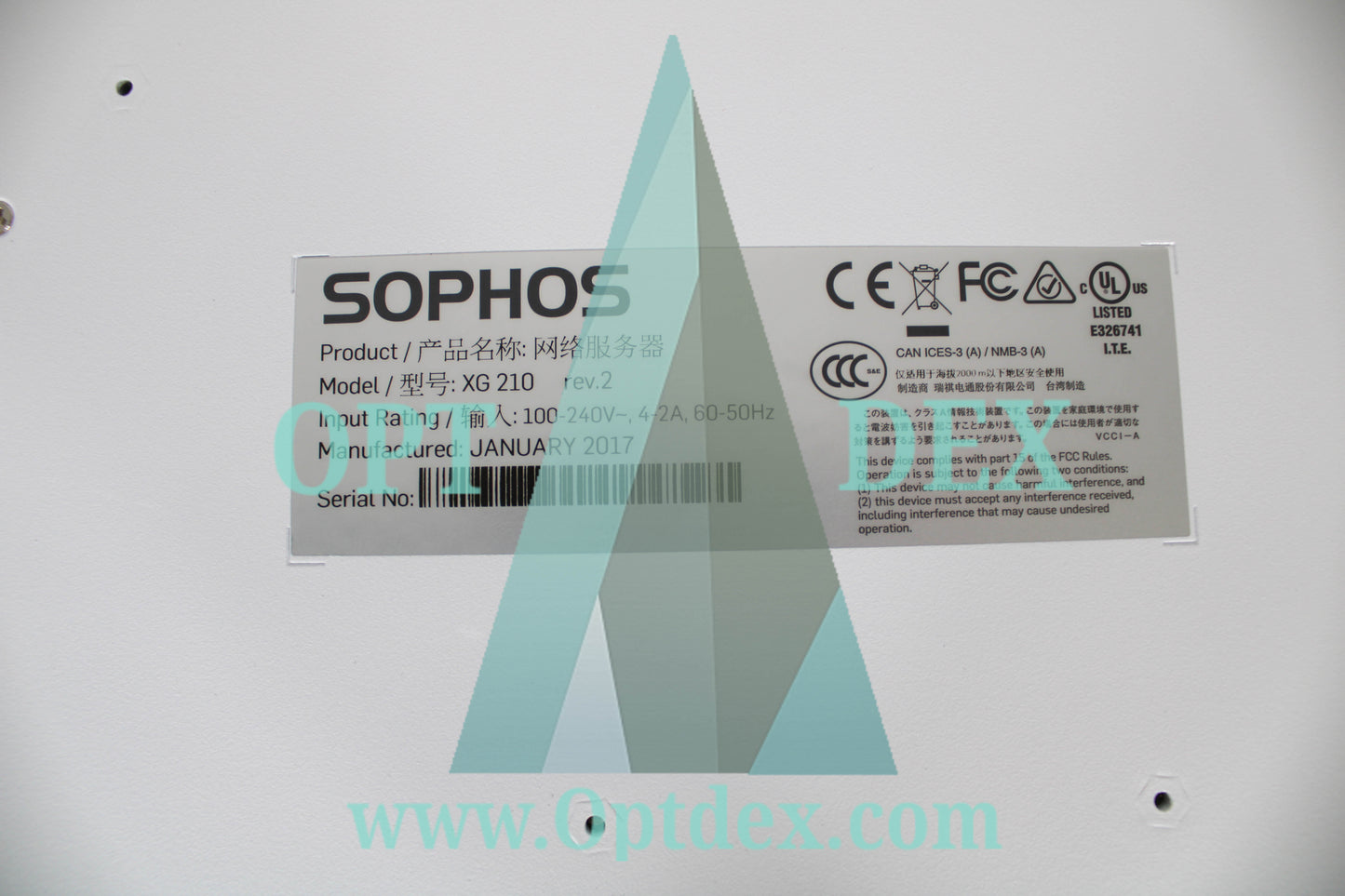 Sophos XG210 Rev. 2 Firewall/VPN Network Security Appliance - XG210