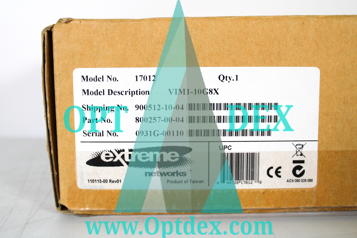 Extreme Networks VIM1-10G8X 8 Port SFP+ Module - 17012