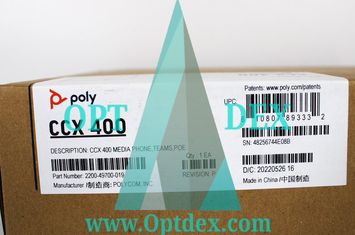 Poly CCX 400 Media Phone - 2200-49700-019 - NEW