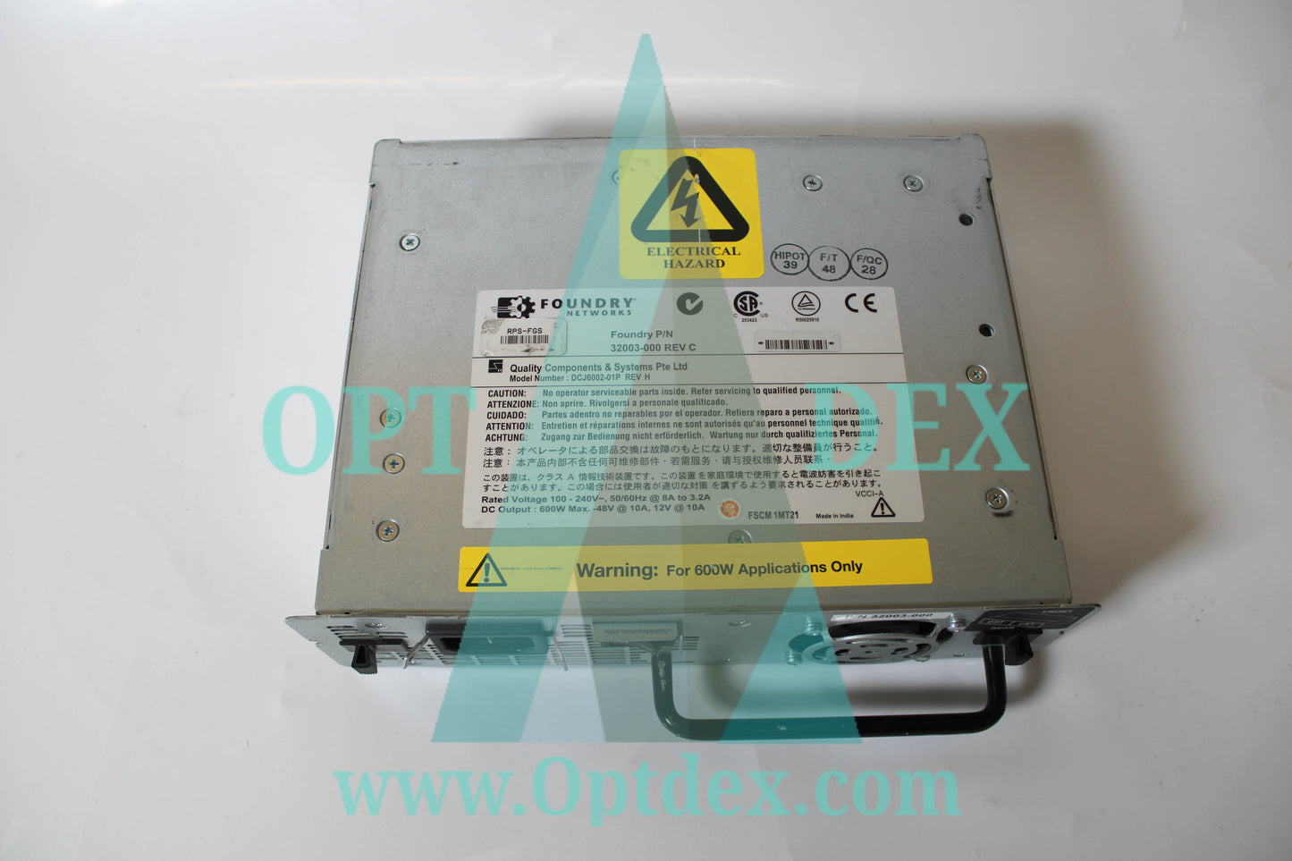 Foundry Networks 600W/100-240V AC/8A/50-60Hz Power Supply - 32003-000