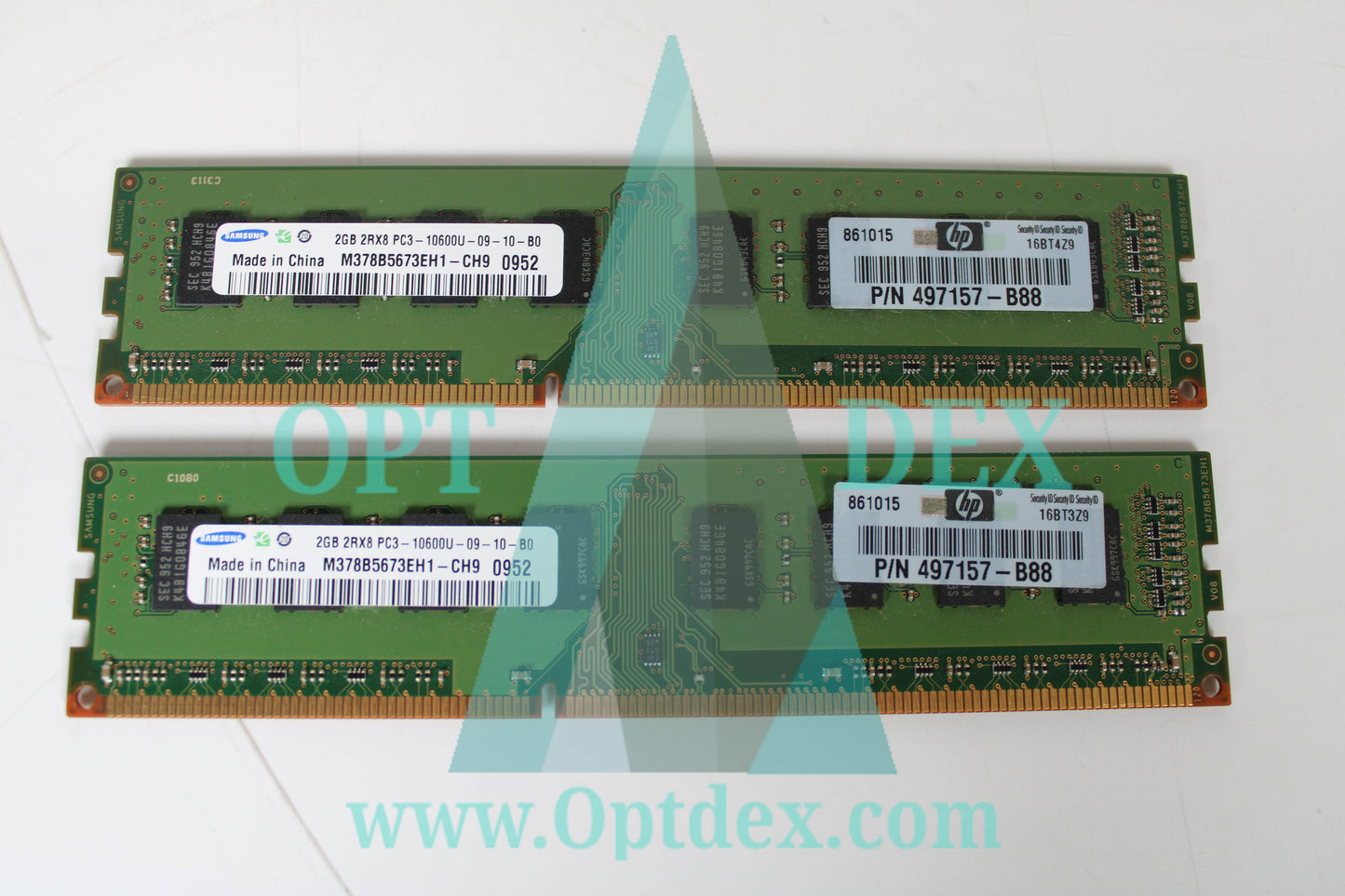 HPE 2GB 2Rx8 PC3-10600U-09-10-B0 Memory Stick - 497157-B88 (LOT of 2)