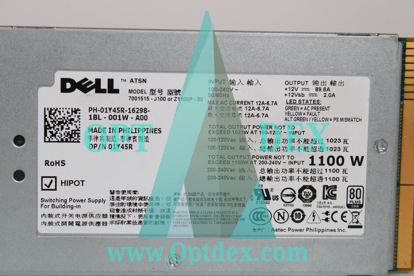 Dell 7001515-J100 R810 1100 Watt Power Supply