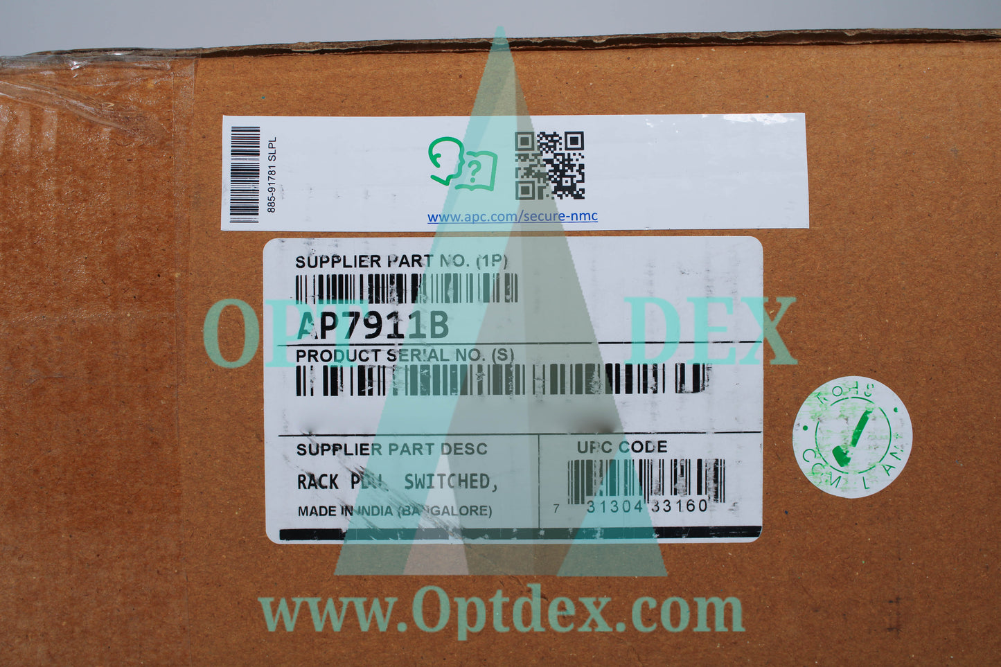 APC Rack PDU, Switched, 2U, 30A, 208V, 16x C13, L6-30P - AP7911B