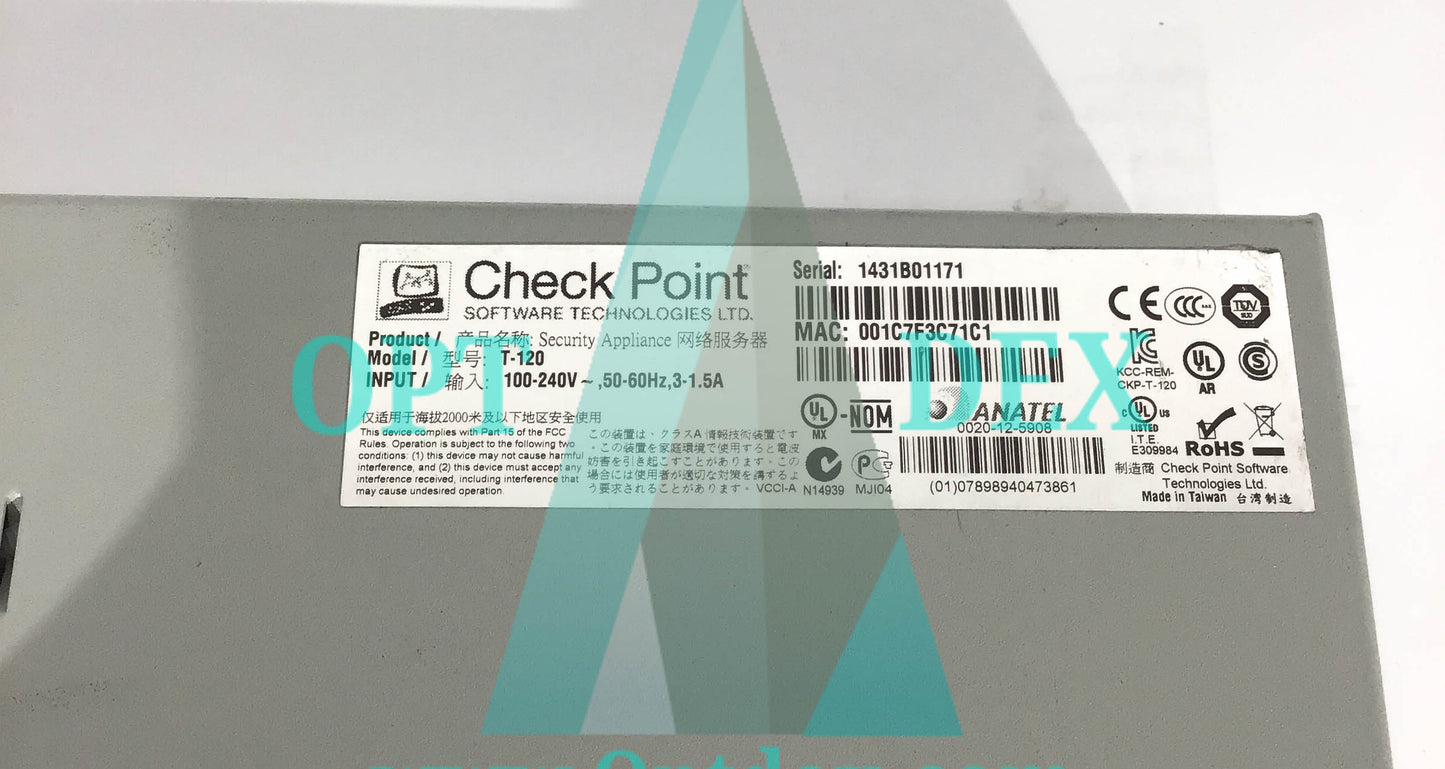 CheckPoint T-120 4-Port Firewall Security Appliance