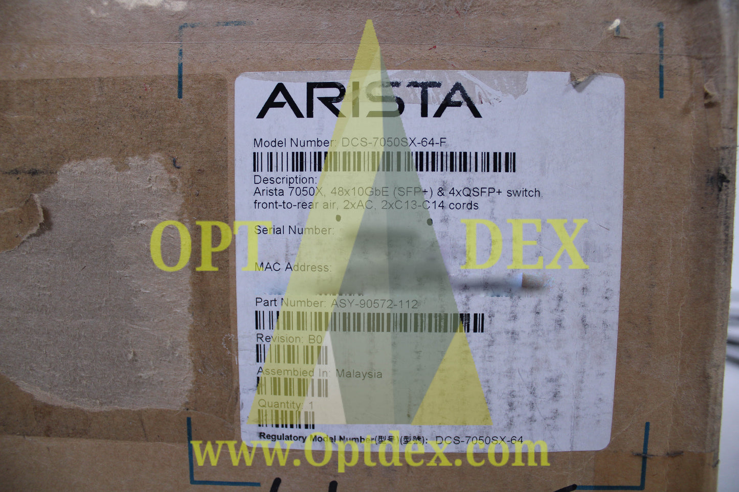 Arista 7050X 48xSFP+/4xQSFP+ Ports, Front to Rear, Dual Power – DCS-7050SX-64-F