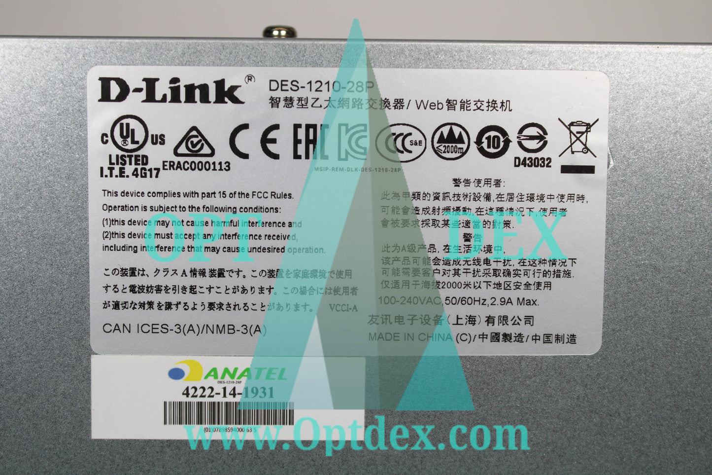 D-Link 28-Port PoE Fast Ethernet Smart Managed Switch - DES-1210-28P