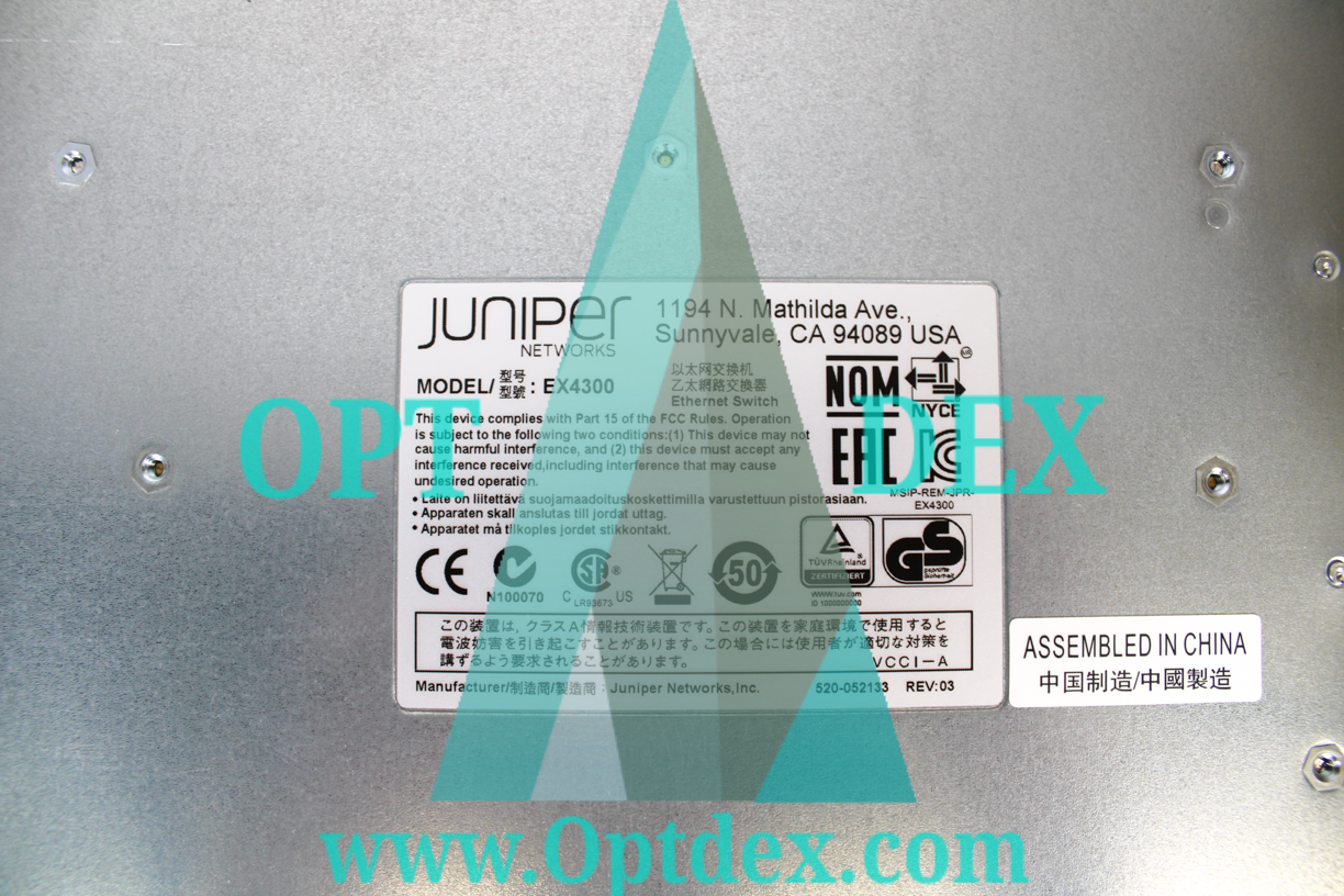 Juniper EX4300-48P POE+ W/ Dual PSU EX-UM-4X4SFP