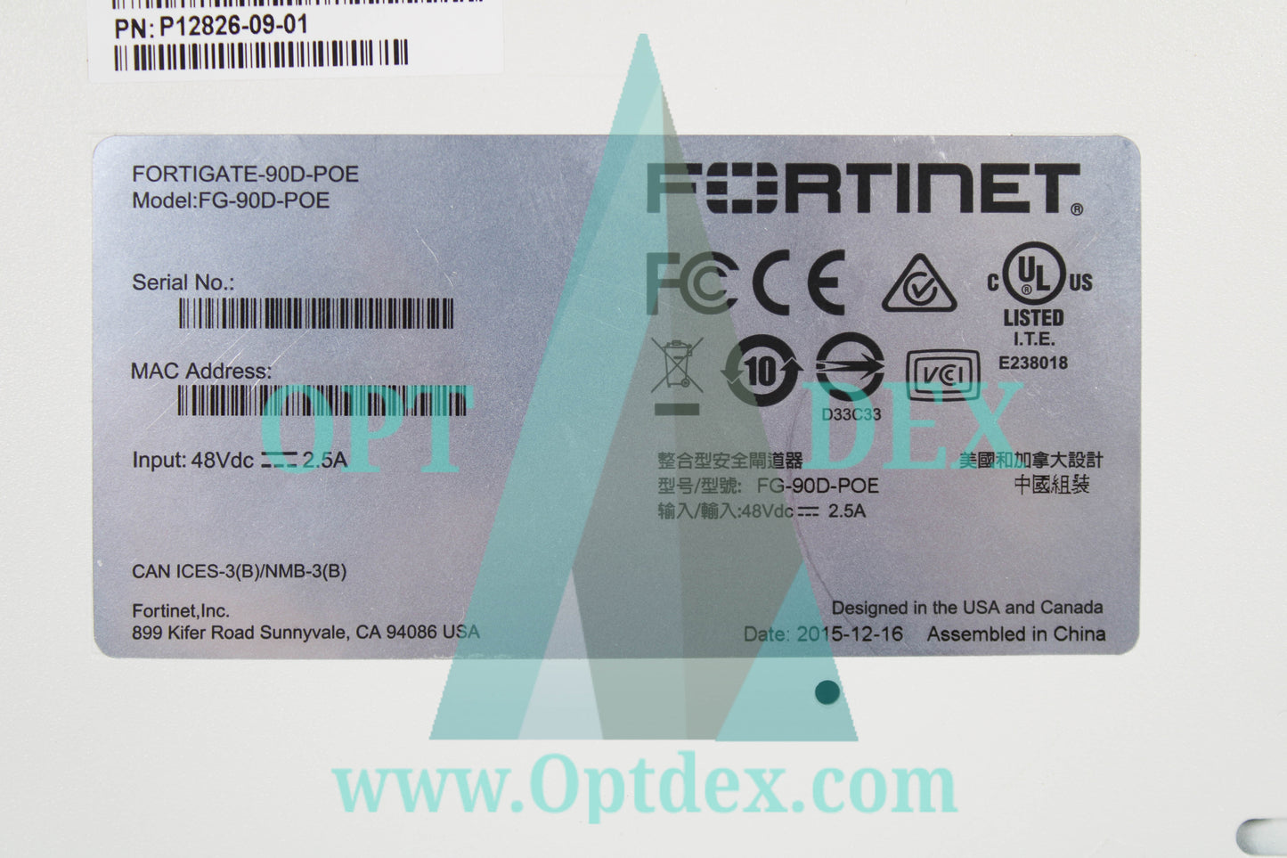 Fortinet FortiGate 90D POE w/power supply - FG-90D-POE