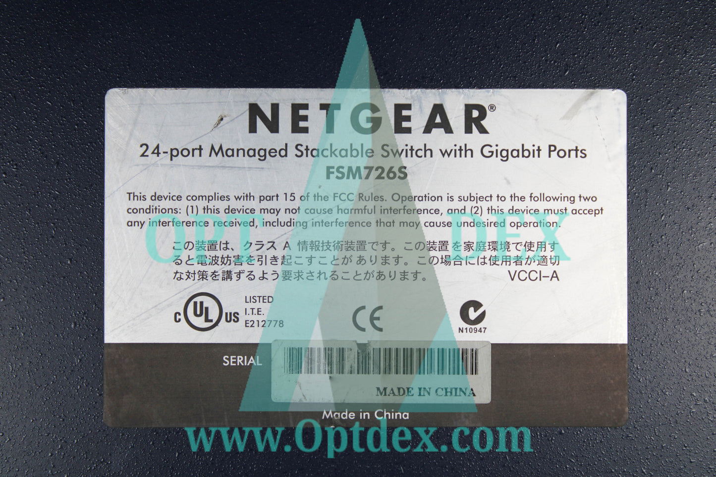 Netgear 24 Port 10/100 Mbps Managed Stackable Switch with 2 GBIC Ports - FSM726S