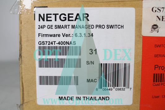 NETGEAR ProSafe 24-Port 10/100/1000 Mbps Smart Switch - GS724T