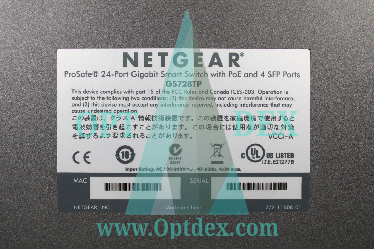 Netgear ProSafe 28 Port Gigabit Ethernet Smart Switch with 4 SFP Ports - GS728TP