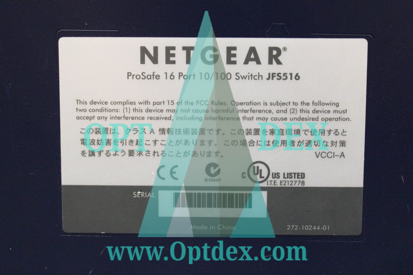 NETGEAR ProSafe 16-Port 10/100 Fast Unmanaged Ethernet Switch - JFS516