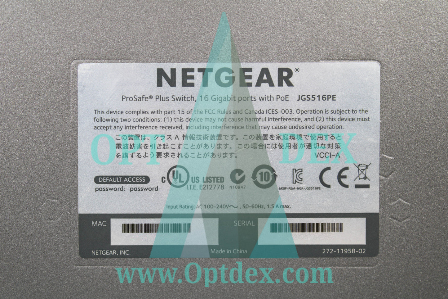 NETGEAR ProSafe Plus 16 Port Gigabit Ethernet POE Switch - JGS516PE