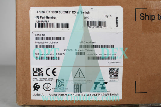 HPE Aruba Instant On 1930 8G 2SFP 124W 8 Port Switch - JL681A