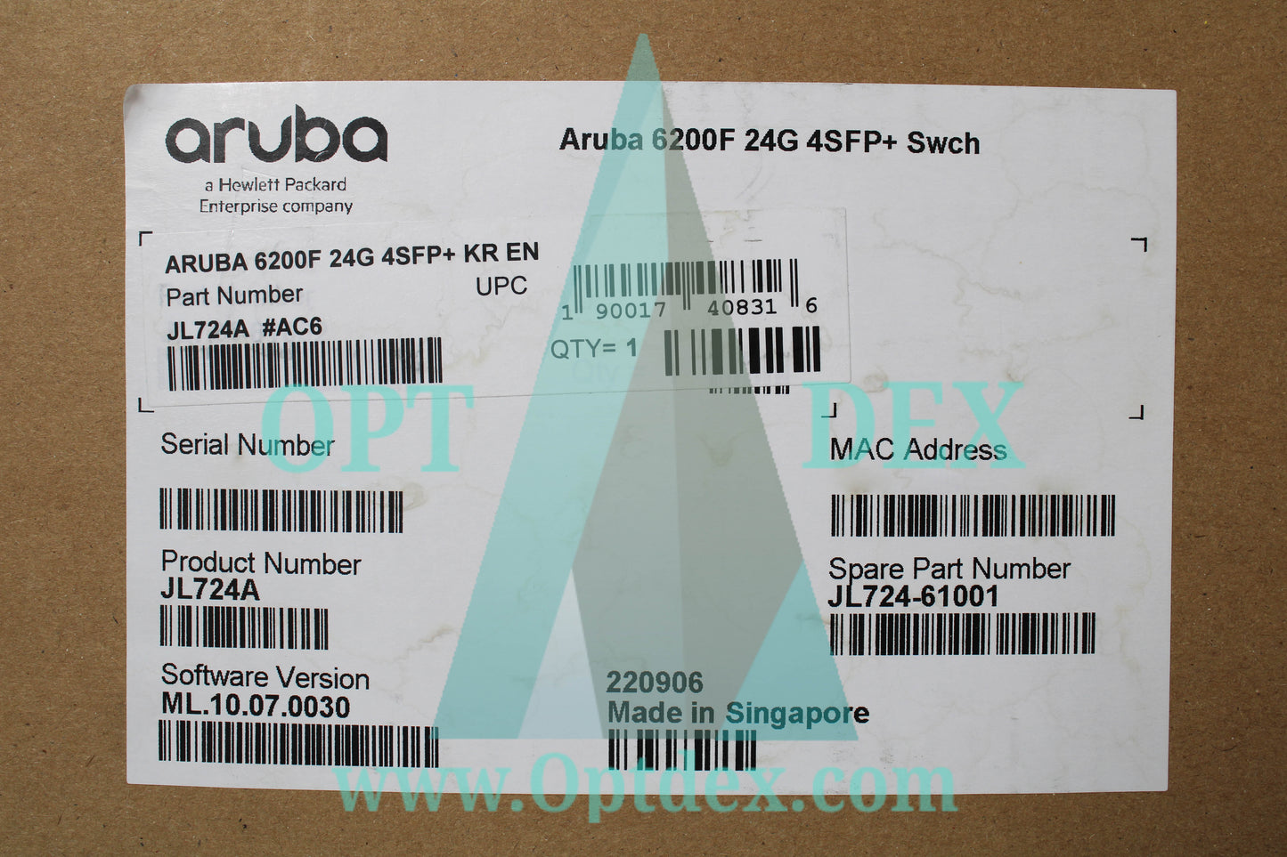 HPE Aruba 6200F 24G 4SFP+ 24 Port Managed Switch - JL724A