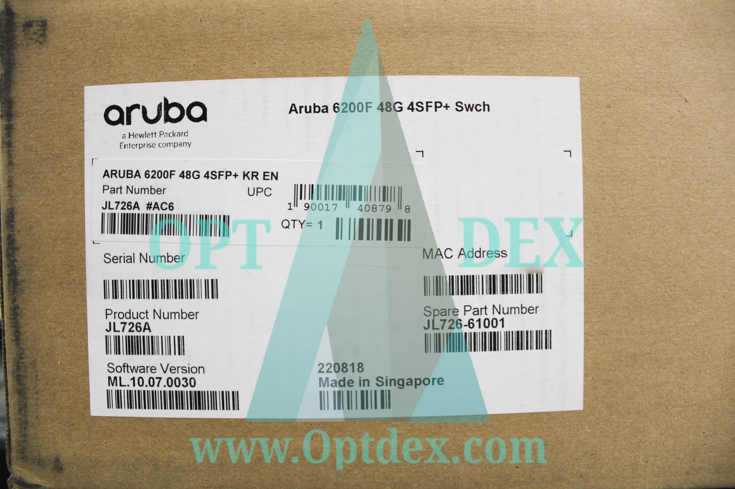 HPE Aruba 6200F 48G 4SFP+ 48 Port Switch - JL726A