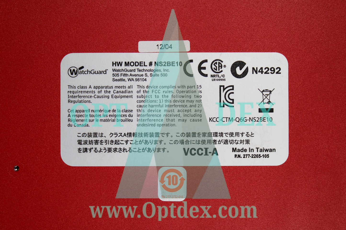 WatchGuard XTM 8 Series XTM 820 Firewall - NS2BE10