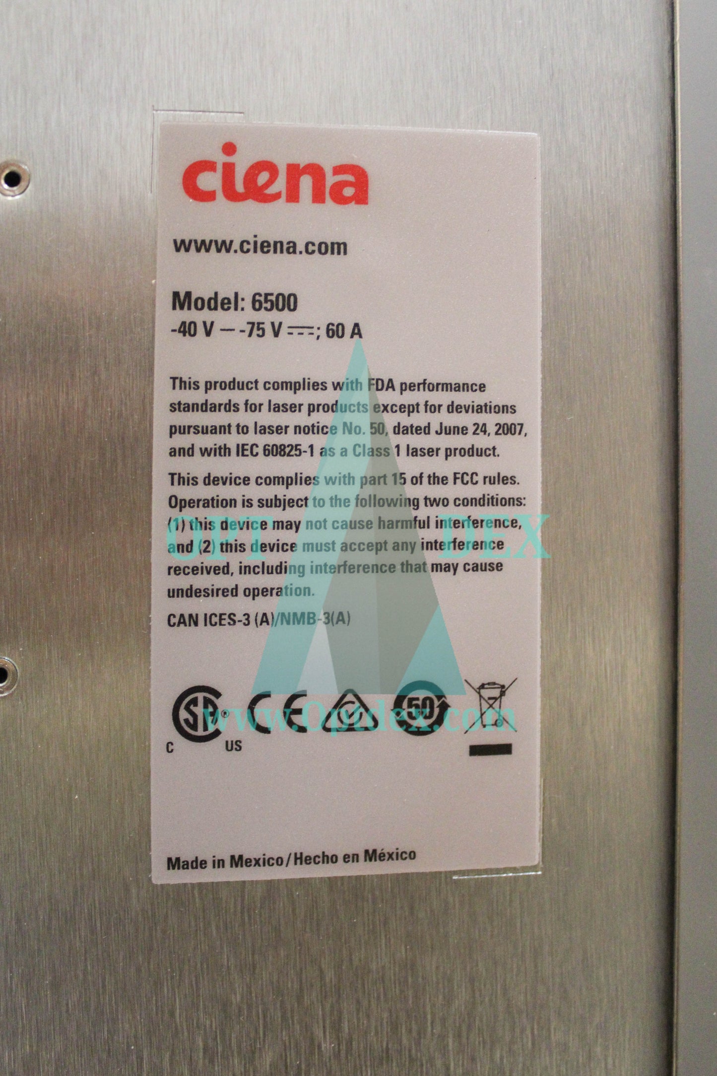 Ciena 6500 Optical Shelf Assembly Chassis - NTK503ADE5