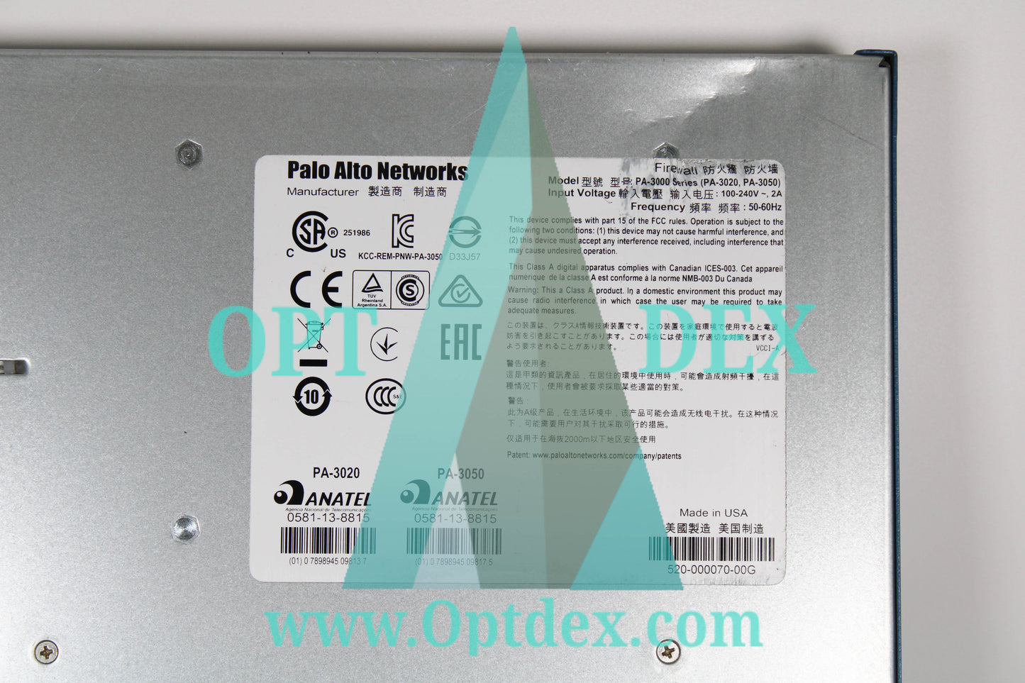 Palo Alto Network Security/Firewall Appliance - PA-3020