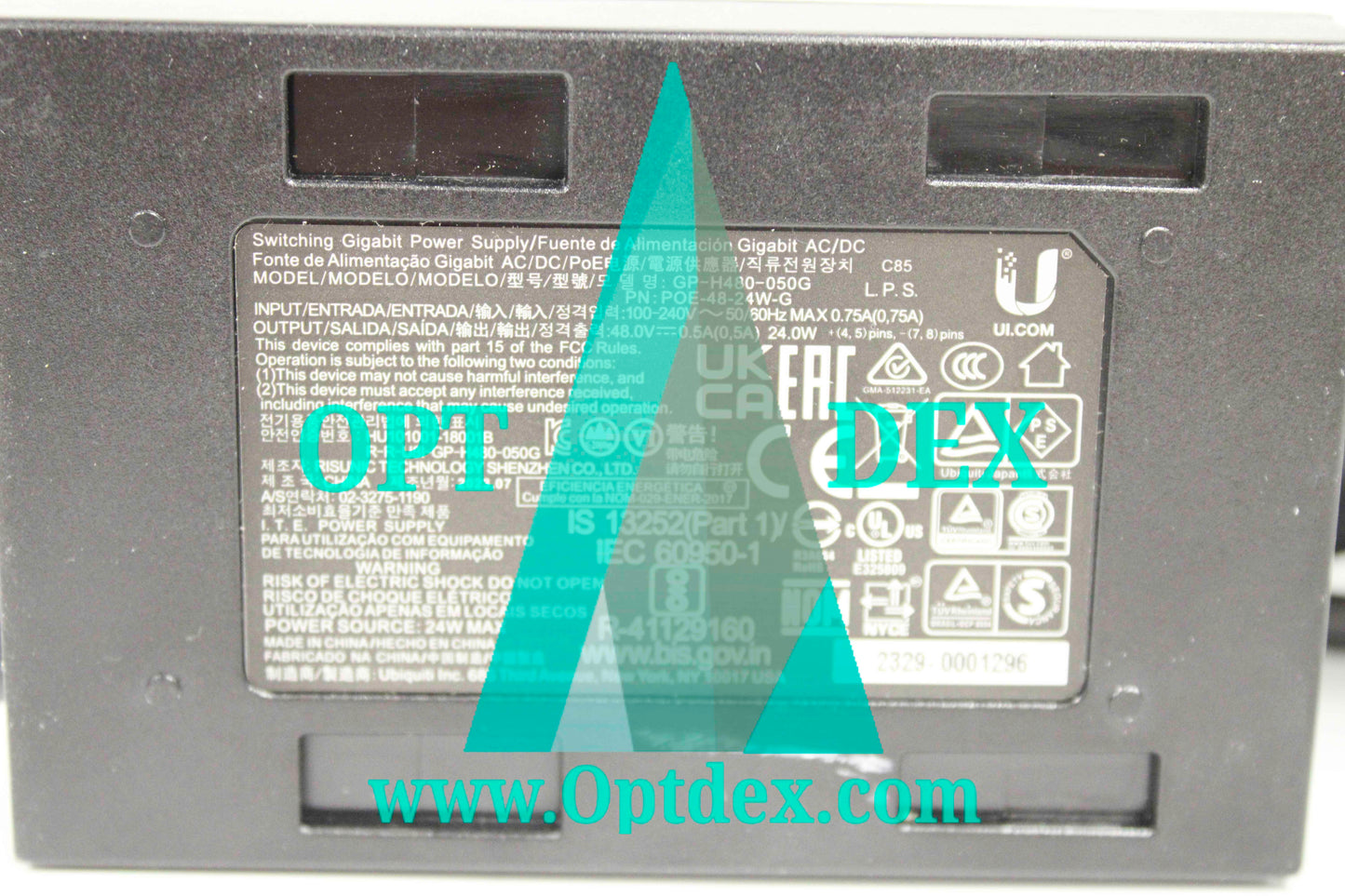 Ubiquiti POE-48-24W-G Gigabit PoE Injector 48V 24W 0.5A Adapter GP-H480-050G