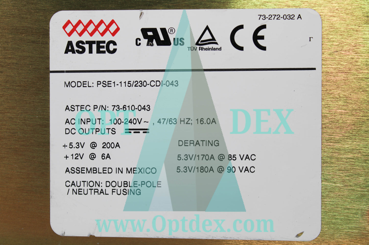 Astec Power Supply 73-610-043 - PSE1-115/230-CDI-043