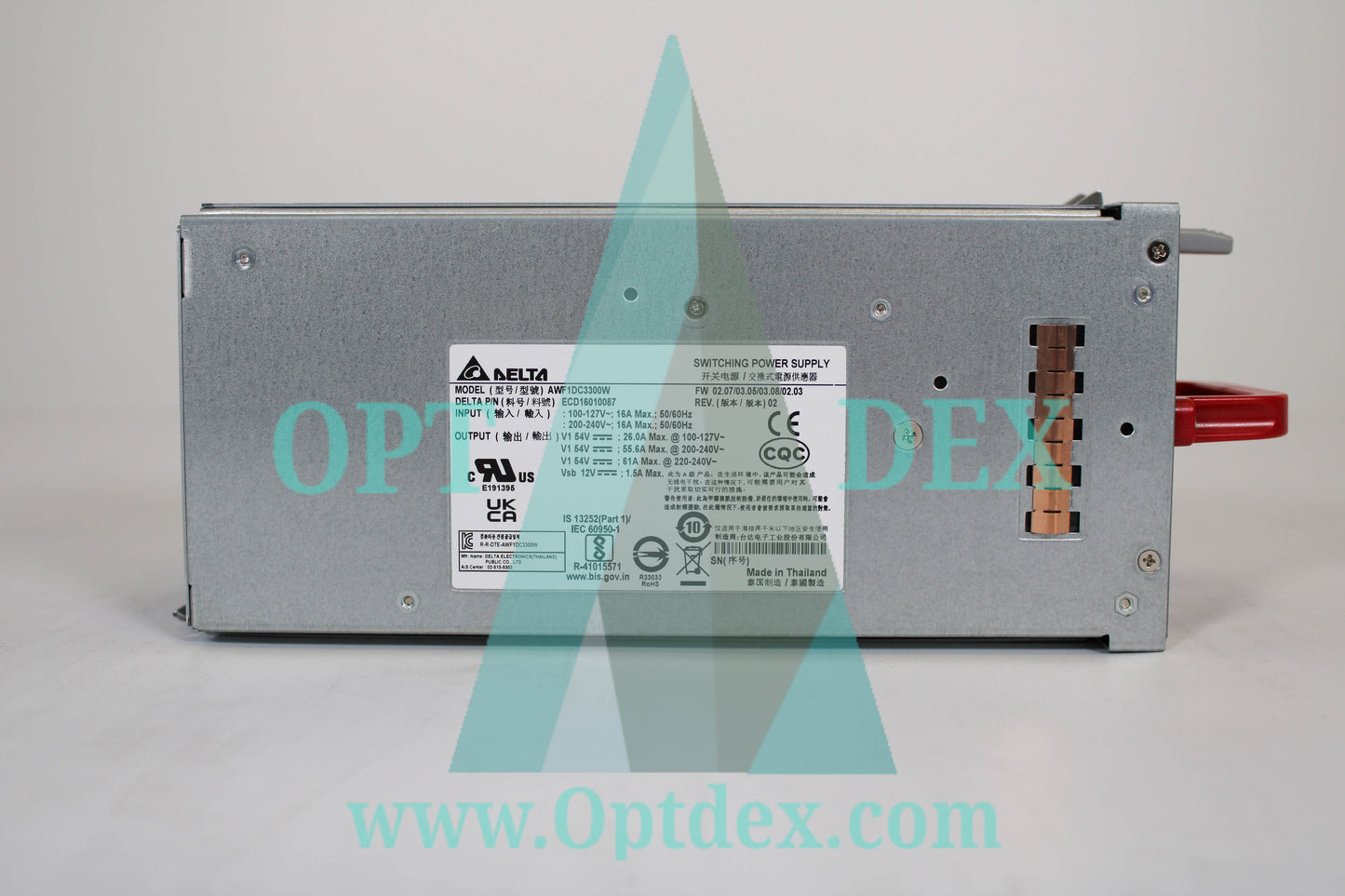 Arista Configurable 3300W AC PSU POE Front to Rear - PWR-3351-AC-RED