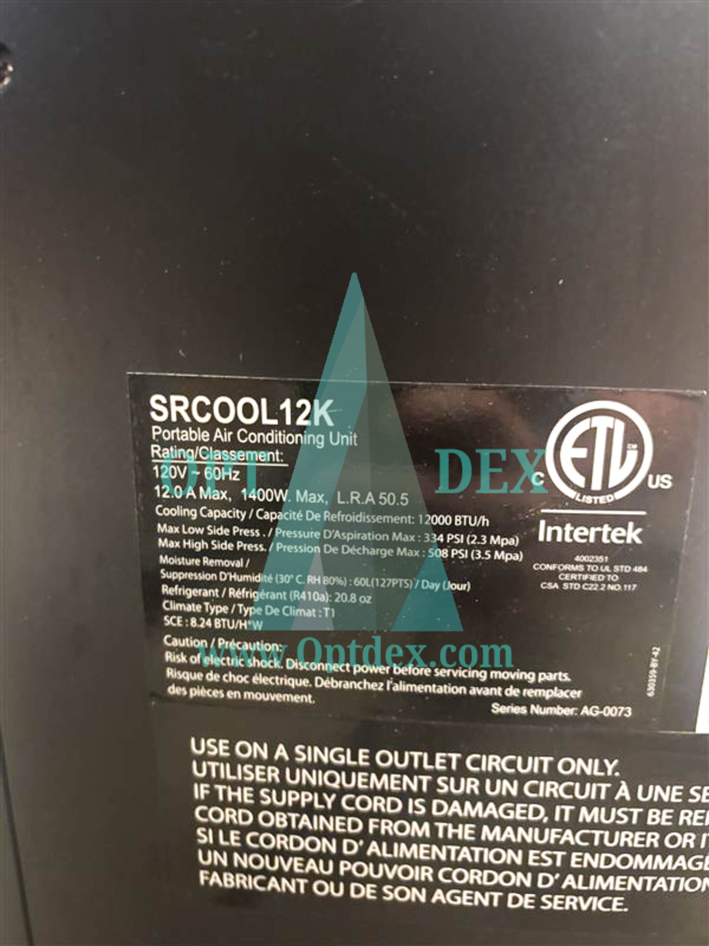Tripp Lite SRCOOL12K - Damaged, Missing Tube