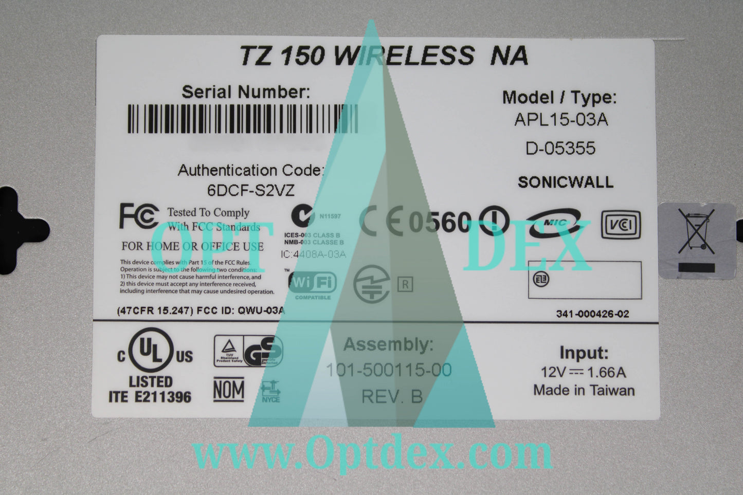 SonicWall 4-Port Internet Security/Firewall Appliance, APL15-03B - TZ150