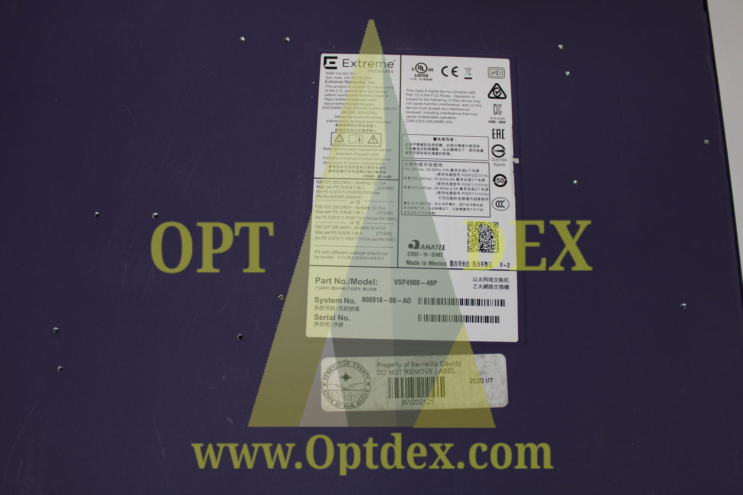 Extreme VSP4900-48P - No VOS Operating System