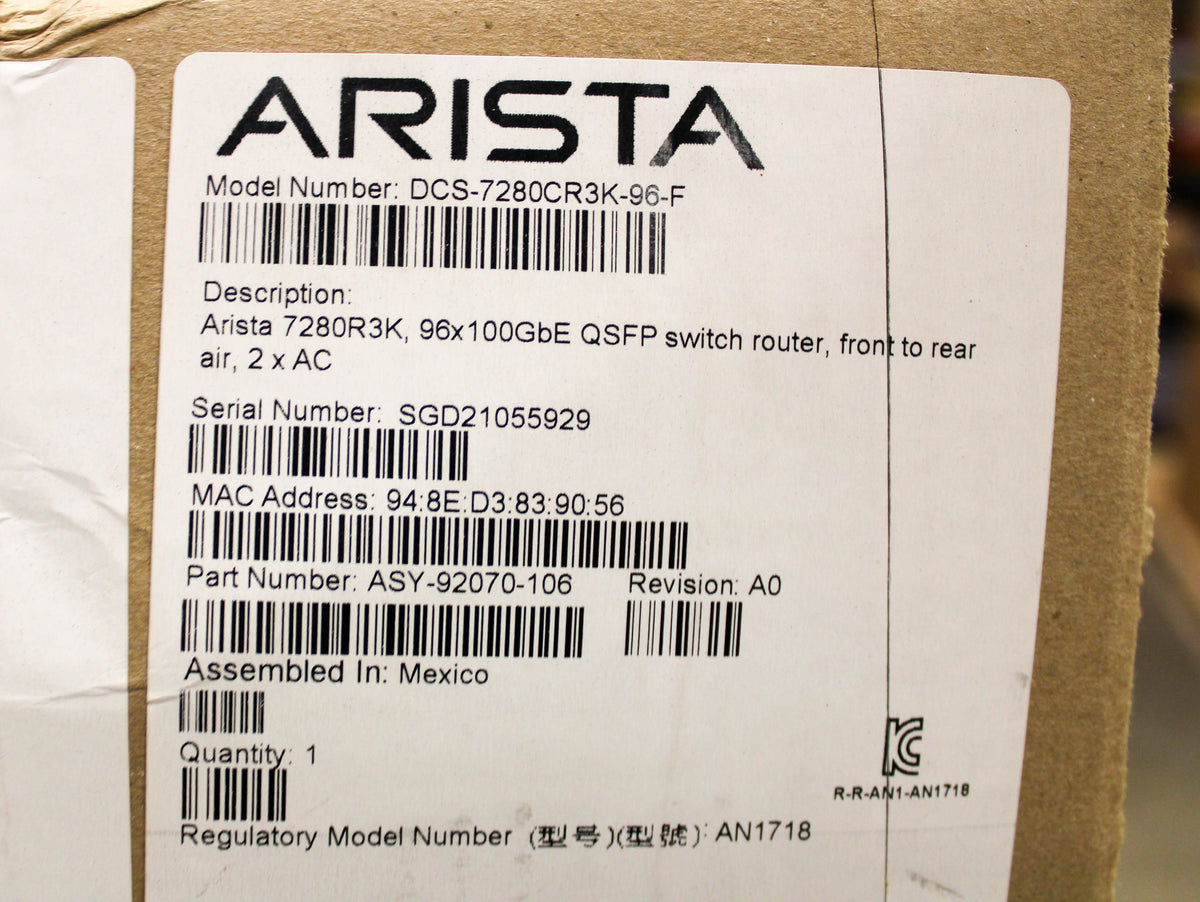 Arista DCS-7280CR3K-96-F