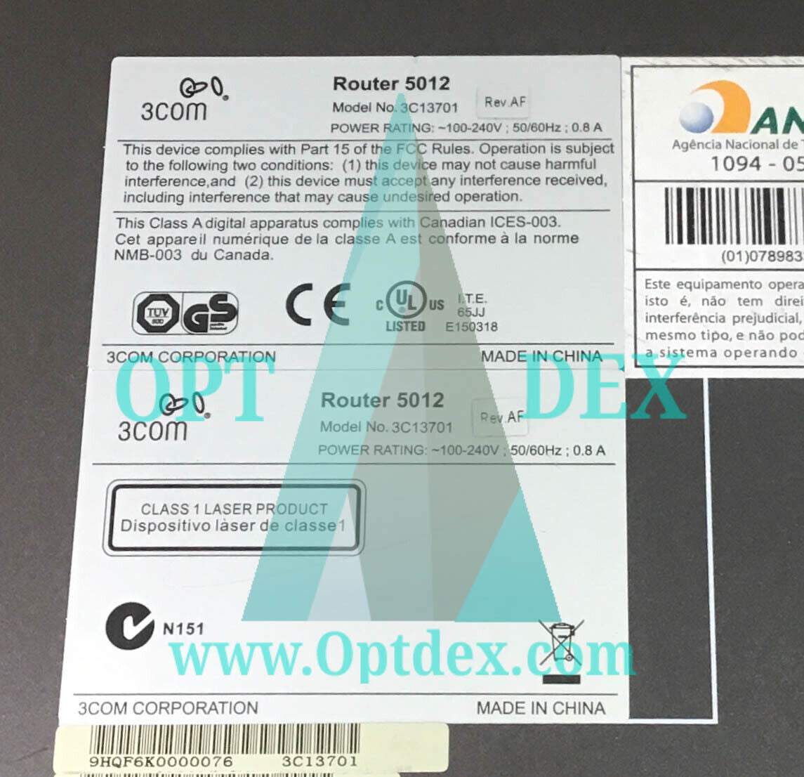 3com Router 5012 Model 3C13701