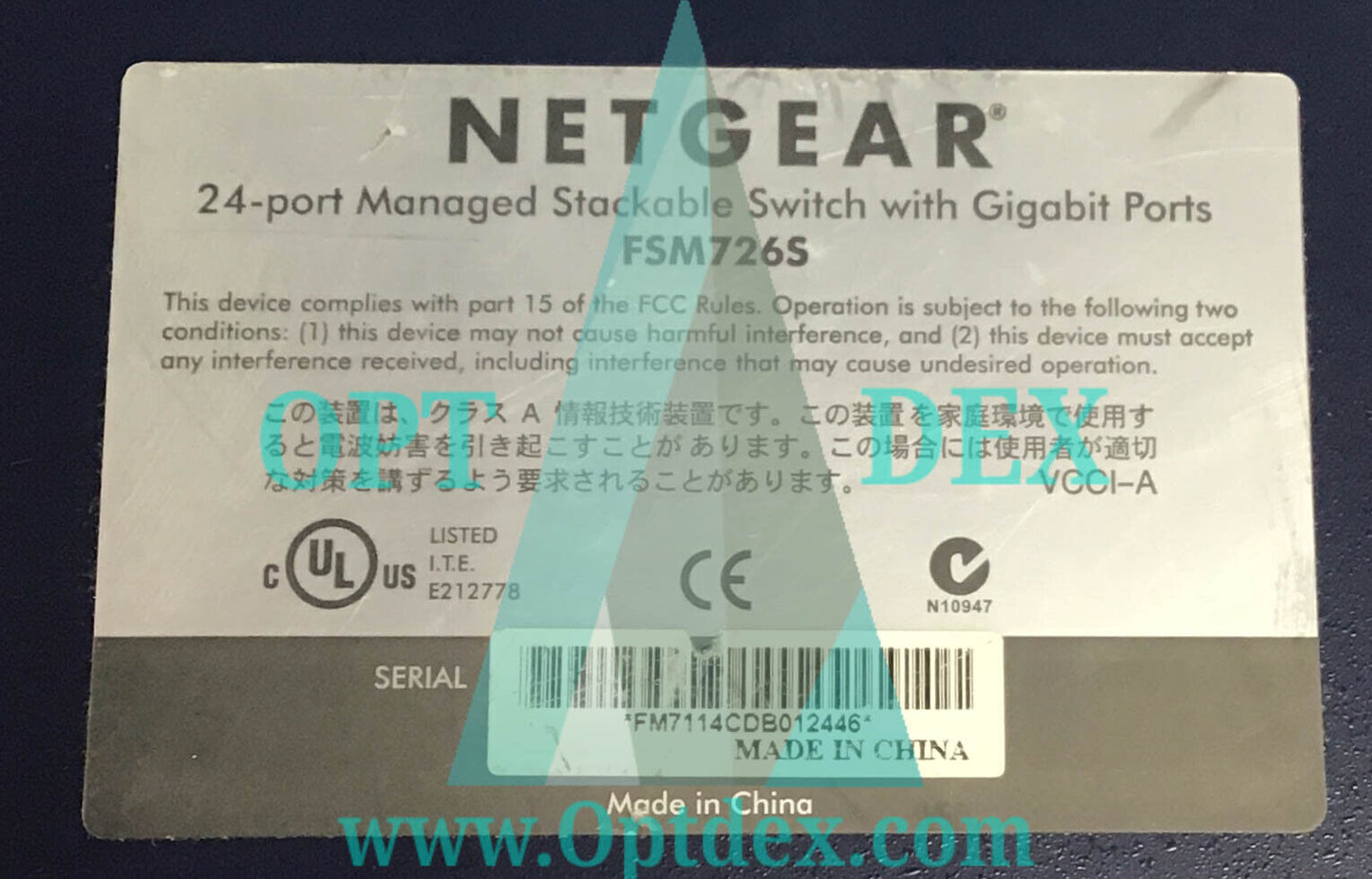 Netgear Prosafe FSM726S