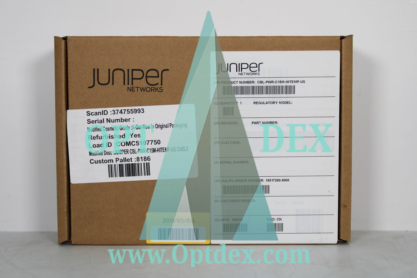 Juniper Networks Power Cord, AC/US/C15M/13A/125V/2.5m - CBL-PWR-C15M-HITEMP-US